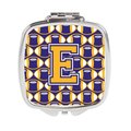 Carolines Treasures Letter E Football Purple and Gold Compact Mirror CJ1064-ESCM